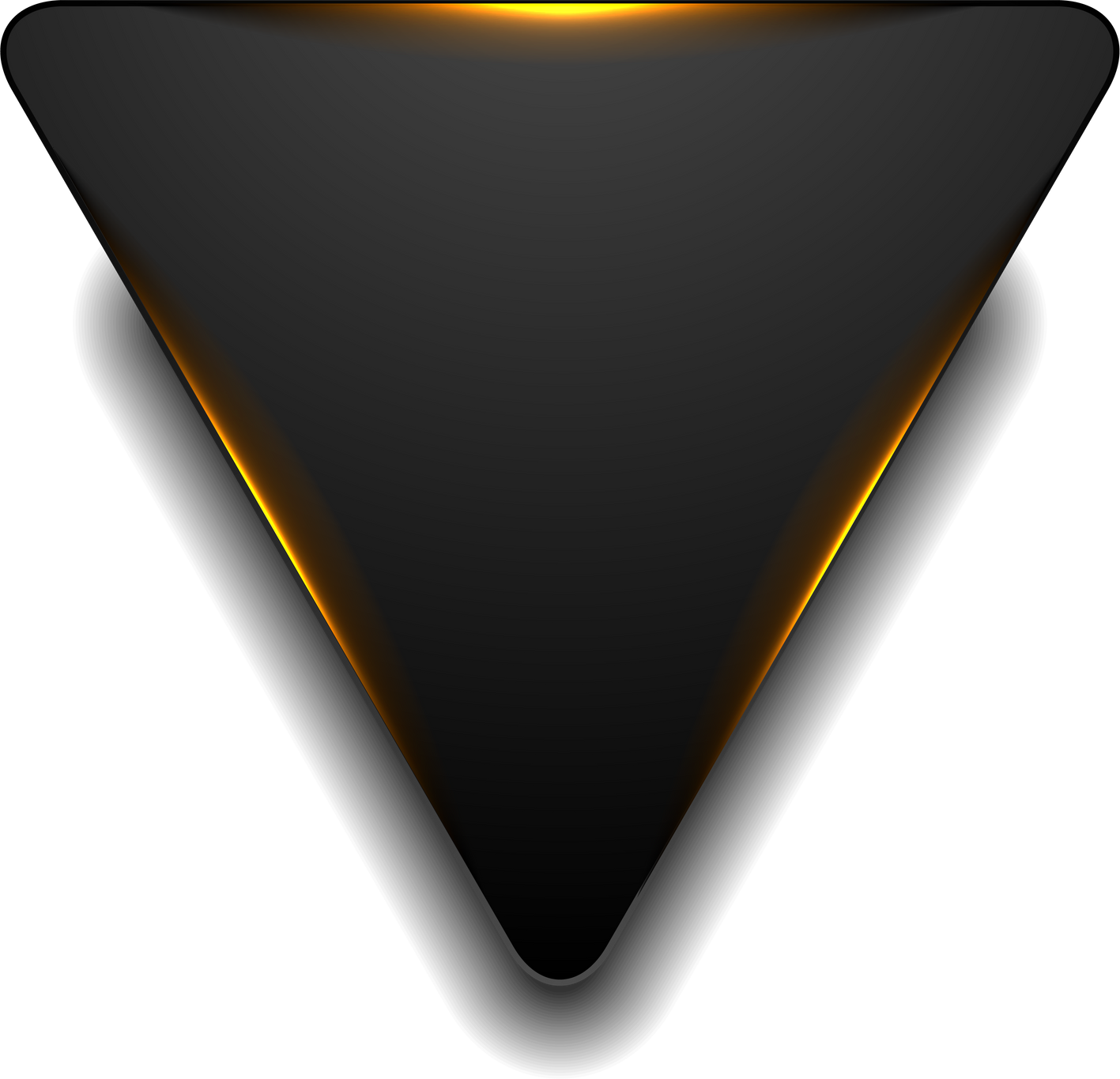 Black triangle with fiery orange lights